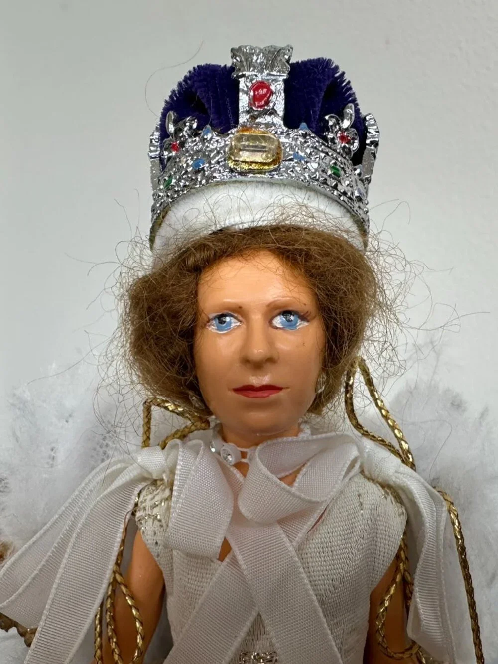 Peggy Nisbet costume doll Queen Elizabeth II in State Robes Metal Crown circa 19